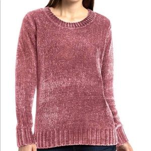 Rose pink colored chenille sweater